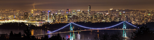Vancouver Downtown Skyline and Lions Gate Bridge