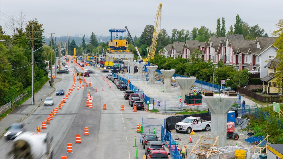 surrey-langley skytrain construction hillcrest-184 street station october 2025