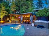 Backyard, Pool Side Bar Night Photo