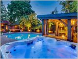 Backyard, Pool Side Night Photo