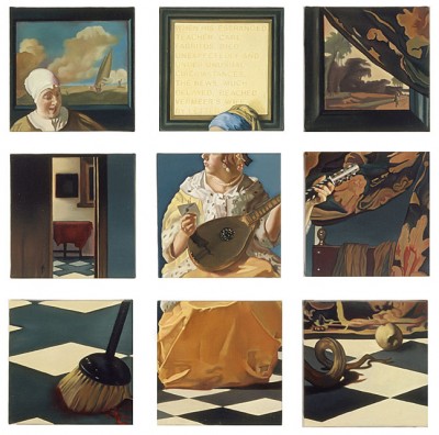 һ¹ۿͼƬ
 ============== 
Vermeer's Wife--1988, oil on canvas, 9 panels, 6*6 inches each
