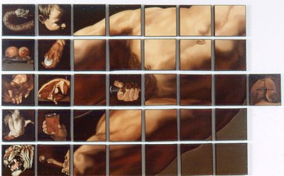 һ¹ۿͼƬ
 ============== 
Mixed Messages--1993, oil on linen, 37 panels, 6*6 inches each
